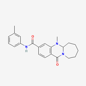 5-methyl-N-(3-methylphenyl)-12-oxo-5,5a,6,7,8,9,10,12-octahydroazepino[2,1-b]quinazoline-3-carboxamide