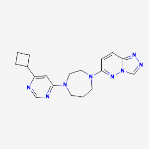 molecular formula C18H22N8 B2490000 1-(6-Cyclobutylpyrimidin-4-yl)-4-{[1,2,4]triazolo[4,3-b]pyridazin-6-yl}-1,4-diazepane CAS No. 2310154-08-4