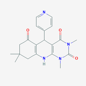 1,3,8,8-tetramethyl-5-(pyridin-4-yl)-5,8,9,10-tetrahydropyrimido[4,5-b]quinoline-2,4,6(1H,3H,7H)-trione