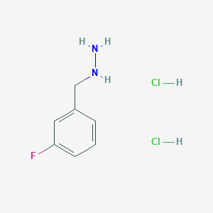 molecular formula C7H11Cl2FN2 B2490005 (3-Fluorobenzyl)hydrazine dihydrochloride CAS No. 1000805-94-6; 51421-16-0