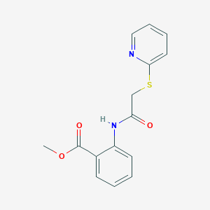 molecular formula C15H14N2O3S B2490009 Methyl 2-[(2-pyridin-2-ylsulfanylacetyl)amino]benzoate CAS No. 625822-63-1