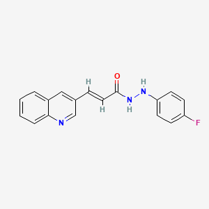 molecular formula C18H14FN3O B2490015 (E)-N'-(4-fluorophenyl)-3-(3-quinolinyl)-2-propenohydrazide CAS No. 478046-44-5