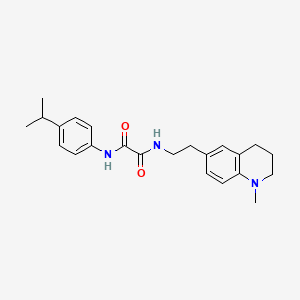 molecular formula C23H29N3O2 B2490018 N1-(4-isopropylphenyl)-N2-(2-(1-methyl-1,2,3,4-tetrahydroquinolin-6-yl)ethyl)oxalamide CAS No. 946209-73-0