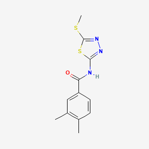 molecular formula C12H13N3OS2 B2490019 3,4-dimethyl-N-(5-(methylthio)-1,3,4-thiadiazol-2-yl)benzamide CAS No. 393567-75-4