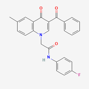 2-(3-benzoyl-6-methyl-4-oxoquinolin-1(4H)-yl)-N-(4-fluorophenyl)acetamide