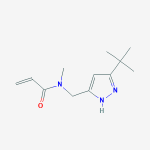 molecular formula C12H19N3O B2490024 N-[(3-Tert-butyl-1H-pyrazol-5-yl)methyl]-N-methylprop-2-enamide CAS No. 2411199-88-5