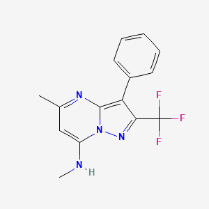 N,5-dimethyl-3-phenyl-2-(trifluoromethyl)pyrazolo[1,5-a]pyrimidin-7-amine