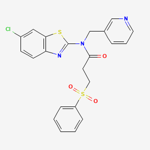 N-(6-chlorobenzo[d]thiazol-2-yl)-3-(phenylsulfonyl)-N-(pyridin-3-ylmethyl)propanamide