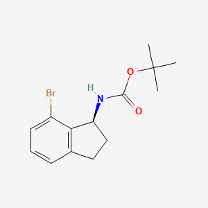 molecular formula C14H18BrNO2 B2490044 (S)-tert-Butyl (7-bromo-2,3-dihydro-1H-inden-1-yl)carbamate CAS No. 2089389-01-3