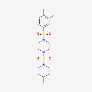 1-((3,4-Dimethylphenyl)sulfonyl)-4-((4-methylpiperidin-1-yl)sulfonyl)piperazine
