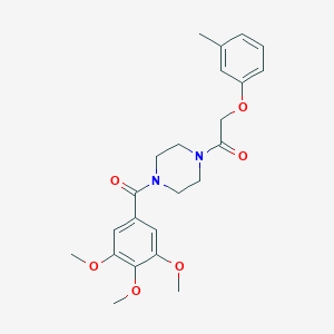 molecular formula C23H28N2O6 B249006 1-[(3-Methylphenoxy)acetyl]-4-(3,4,5-trimethoxybenzoyl)piperazine 