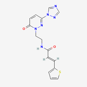 (2E)-N-{2-[6-oxo-3-(1H-1,2,4-triazol-1-yl)-1,6-dihydropyridazin-1-yl]ethyl}-3-(thiophen-2-yl)prop-2-enamide