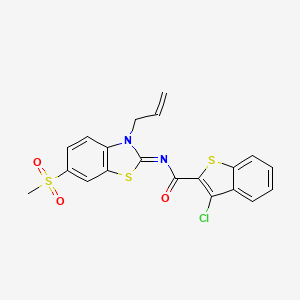 molecular formula C20H15ClN2O3S3 B2490072 (Z)-N-(3-allyl-6-(methylsulfonyl)benzo[d]thiazol-2(3H)-ylidene)-3-chlorobenzo[b]thiophene-2-carboxamide CAS No. 865175-59-3