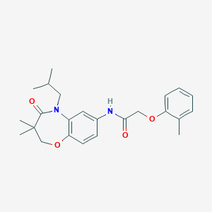 molecular formula C24H30N2O4 B2490076 N-(5-异丁基-3,3-二甲基-4-氧代-2,3,4,5-四氢苯并[b][1,4]噁唑-7-基)-2-(邻甲苯氧基)乙酰胺 CAS No. 921793-28-4