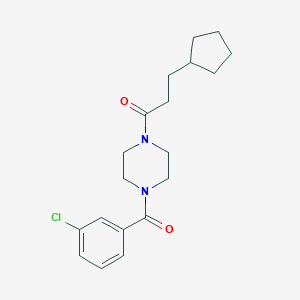 molecular formula C19H25ClN2O2 B249008 1-(3-Chlorobenzoyl)-4-(3-cyclopentylpropanoyl)piperazine 