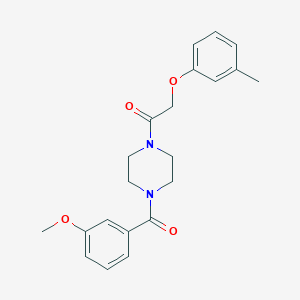 molecular formula C21H24N2O4 B249009 1-[4-(3-Methoxy-benzoyl)-piperazin-1-yl]-2-m-tolyloxy-ethanone 