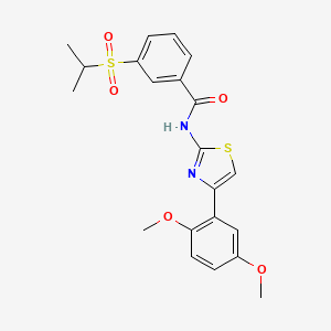 molecular formula C21H22N2O5S2 B2490095 N-(4-(2,5-dimethoxyphenyl)thiazol-2-yl)-3-(isopropylsulfonyl)benzamide CAS No. 919863-35-7