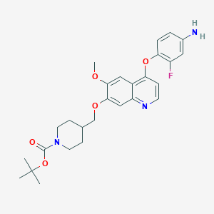 tert-Butyl 4-(((4-(4-amino-2-fluorophenoxy)-6-methoxyquinolin-7-yl)oxy)methyl)piperidine-1-carboxylate