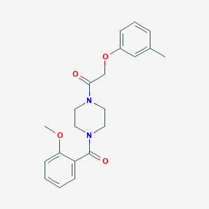 molecular formula C21H24N2O4 B249010 1-[4-(2-Methoxy-benzoyl)-piperazin-1-yl]-2-m-tolyloxy-ethanone 