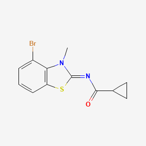 N-(4-bromo-3-methyl-1,3-benzothiazol-2-ylidene)cyclopropanecarboxamide