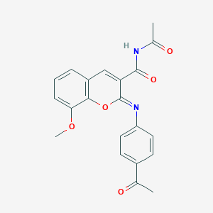 (2Z)-N-acetyl-2-[(4-acetylphenyl)imino]-8-methoxy-2H-chromene-3-carboxamide