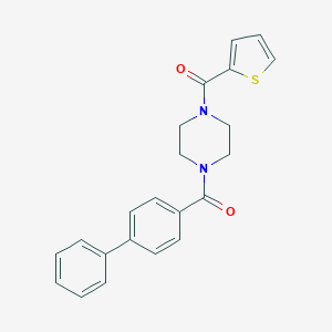 molecular formula C22H20N2O2S B249012 Biphenyl-4-yl[4-(thiophen-2-ylcarbonyl)piperazin-1-yl]methanone 