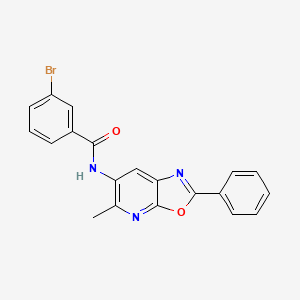 molecular formula C20H14BrN3O2 B2490120 3-bromo-N-(5-methyl-2-phenyloxazolo[5,4-b]pyridin-6-yl)benzamide CAS No. 2034521-34-9