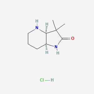 (3As,7aS)-3,3-dimethyl-3a,4,5,6,7,7a-hexahydro-1H-pyrrolo[3,2-b]pyridin-2-one;hydrochloride