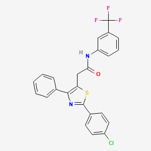 2-[2-(4-chlorophenyl)-4-phenyl-1,3-thiazol-5-yl]-N-[3-(trifluoromethyl)phenyl]acetamide