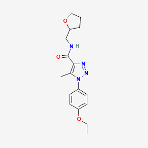 molecular formula C17H22N4O3 B2490155 1-(4-ethoxyphenyl)-5-methyl-N-(tetrahydrofuran-2-ylmethyl)-1H-1,2,3-triazole-4-carboxamide CAS No. 924839-88-3