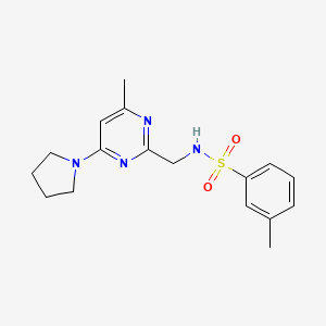 molecular formula C17H22N4O2S B2490158 3-甲基-N-((4-甲基-6-(吡咯烷-1-基)嘧啶-2-基)甲基)苯磺酰胺 CAS No. 1796992-45-4