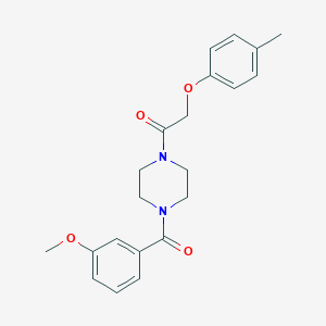 molecular formula C21H24N2O4 B249016 1-(3-Methoxybenzoyl)-4-[(4-methylphenoxy)acetyl]piperazine 