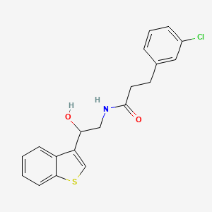 molecular formula C19H18ClNO2S B2490160 N-(2-(苯并[b]噻吩-3-基)-2-羟基乙基)-3-(3-氯苯基)丙酰胺 CAS No. 2097891-93-3