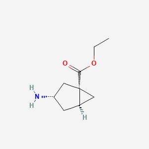 molecular formula C9H15NO2 B2490162 Ethyl (1S,3S,5S)-3-aminobicyclo[3.1.0]hexane-1-carboxylate CAS No. 2159710-20-8