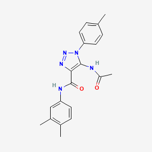 molecular formula C20H21N5O2 B2490165 5-(acetylamino)-N-(3,4-dimethylphenyl)-1-(4-methylphenyl)-1H-1,2,3-triazole-4-carboxamide CAS No. 946385-84-8