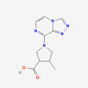 molecular formula C11H13N5O2 B2490173 4-Methyl-1-{[1,2,4]triazolo[4,3-a]pyrazin-8-yl}pyrrolidine-3-carboxylic acid CAS No. 1394042-76-2
