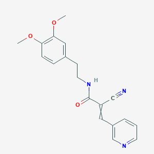 molecular formula C19H19N3O3 B2490184 2-cyano-N-[2-(3,4-dimethoxyphenyl)ethyl]-3-(pyridin-3-yl)prop-2-enamide CAS No. 849764-10-9