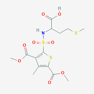 2-[3,5-Bis(methoxycarbonyl)-4-methylthiophene-2-sulfonamido]-4-(methylsulfanyl)butanoic acid