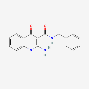 molecular formula C18H17N3O2 B2490196 2-氨基-N-苄基-1-甲基-4-酮-1,4-二氢喹啉-3-甲酰胺 CAS No. 883279-10-5