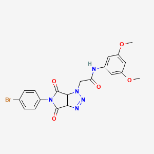 molecular formula C20H18BrN5O5 B2490198 2-(5-(4-bromophenyl)-4,6-dioxo-4,5,6,6a-tetrahydropyrrolo[3,4-d][1,2,3]triazol-1(3aH)-yl)-N-(3,5-dimethoxyphenyl)acetamide CAS No. 1052611-33-2