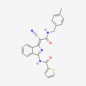 molecular formula C24H18N4O2S B2490201 (Z)-N-(1-(1-cyano-2-((4-methylbenzyl)amino)-2-oxoethylidene)-1H-isoindol-3-yl)thiophene-2-carboxamide CAS No. 900879-67-6