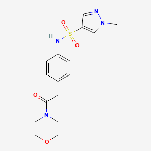 molecular formula C16H20N4O4S B2490202 1-methyl-N-(4-(2-morpholino-2-oxoethyl)phenyl)-1H-pyrazole-4-sulfonamide CAS No. 1448036-78-9