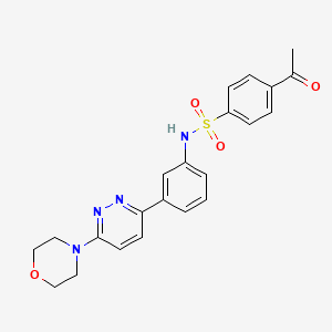 molecular formula C22H22N4O4S B2490204 4-乙酰基-N-(3-(6-吗啉基吡啶嗪-3-基)苯基)苯磺酰胺 CAS No. 941995-07-9