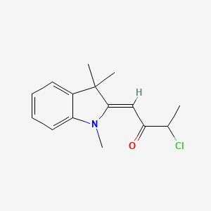 molecular formula C15H18ClNO B2490205 3-chloro-1-(1,3,3-trimethyl-2,3-dihydro-1H-indol-2-ylidene)butan-2-one CAS No. 924873-02-9