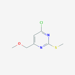 molecular formula C7H9ClN2OS B2490206 4-Chloro-6-(methoxymethyl)-2-(methylthio)pyrimidine CAS No. 1499503-95-5