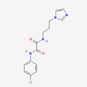 molecular formula C14H15ClN4O2 B2490207 N'-(4-chlorophenyl)-N-(3-imidazol-1-ylpropyl)oxamide CAS No. 898348-19-1