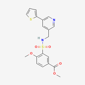 methyl 4-methoxy-3-(N-((5-(thiophen-2-yl)pyridin-3-yl)methyl)sulfamoyl)benzoate