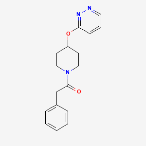 molecular formula C17H19N3O2 B2490209 2-Phenyl-1-(4-(pyridazin-3-yloxy)piperidin-1-yl)ethanone CAS No. 1797597-35-3