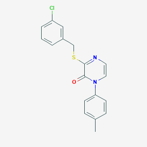 3-((3-chlorobenzyl)thio)-1-(p-tolyl)pyrazin-2(1H)-one