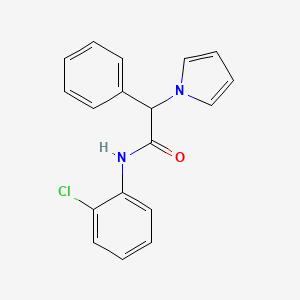 molecular formula C18H15ClN2O B2490220 N-(2-氯苯基)-2-苯基-2-(1H-吡咯-1-基)乙酰胺 CAS No. 1257547-50-4